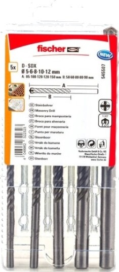 Fischer 545507 Drill 1,2 Cm 1 Stykker 5 6 8 10 12 Fischer 545507 Drill 1,2 Cm 1 Stykker 5 6 8 10 12