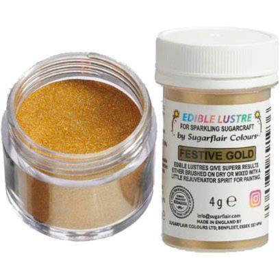 Sugarflair Spiselig Glitter Festive Gold 4g 