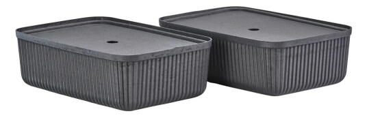 Zone Pulp oppbevaringsboks 32x48 cm 2-pack Black Zone Pulp oppbevaringsboks 32x48 cm 2-pack Black