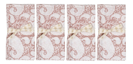 Chamois - Big Paisley Serviett 4-pk 50x50 cm Rosa