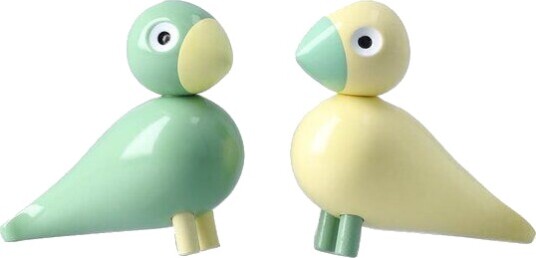 Kay Bojesen Sangfugl Liliput Figurer 2 stk 6 cm Gul/Grønn