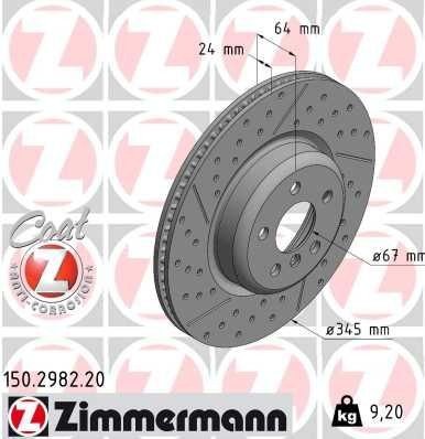 Bremseskive ZIMMERMANN 150.2982.20 Bremseskive ZIMMERMANN 150.2982.20