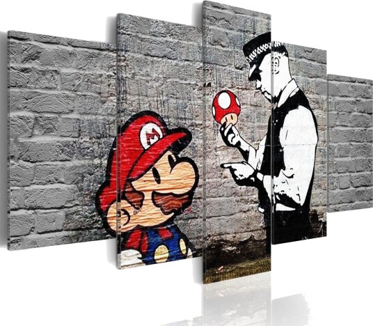 Bilde Super Mario Mushroom Cop Banksy 100x50 Artgeist sp. z o. o.