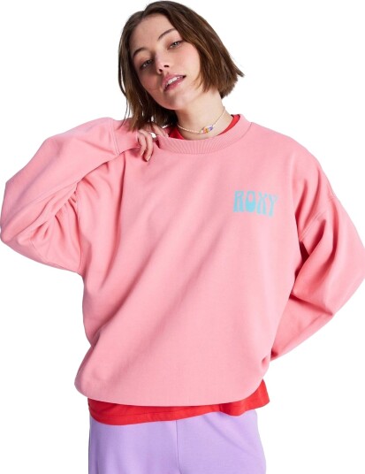 Roxy Lineup Oversized Crew   Pink   XL