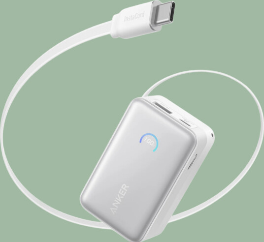 Anker Nano Powerbank 10 000 mAh 45 W med USB-C Kabel Hvit Anker Nano Powerbank 10 000 mAh 45 W med USB-C Kabel Hvit