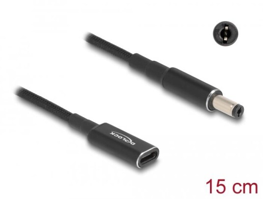 Delock 24 Pin USB-C til 5,5 x 2,1 mm DC-strømadapter 15 cm