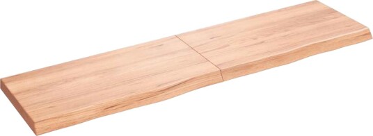 vidaXL Vegghylle lysebrun 120x30x4 cm behandlet heltre eik