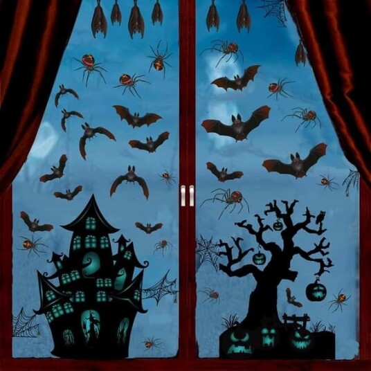 Halloween Dobbeltsidige Vindusklistremerker 6 Ark