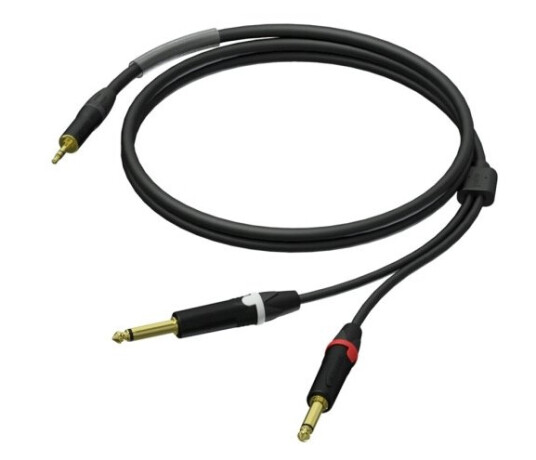 Kabel Procab Procab Pra713/3 3,5 Mm Stereo Męski - 2 X 6,3 Mm Mono Męski Jack - Ultraflex™ 3 M