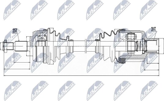 NTY NPW RE 054 Drivaksel NTY NPW RE 054 Drivaksel
