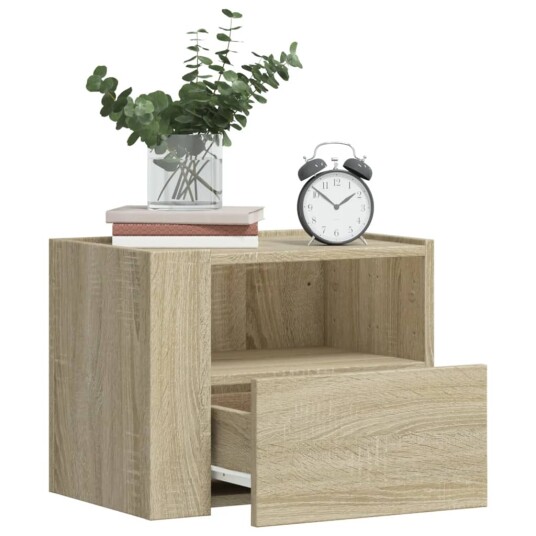 Veggmonterte nattbord 2 stk sonoma eik 45x30x35 cm 848316 Veggmonterte nattbord 2 stk sonoma eik 45x30x35 cm 848316