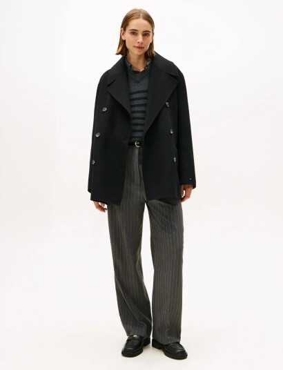 Tommy Hilfiger Pinstripe Loose Straight Pant Grey 34 Tommy Hilfiger Pinstripe Loose Straight Pant Grey 34