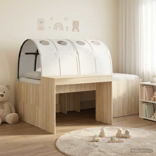  Seng med Tunnel 4 pcs Artisian Eik og Hvit Konstruert tre
