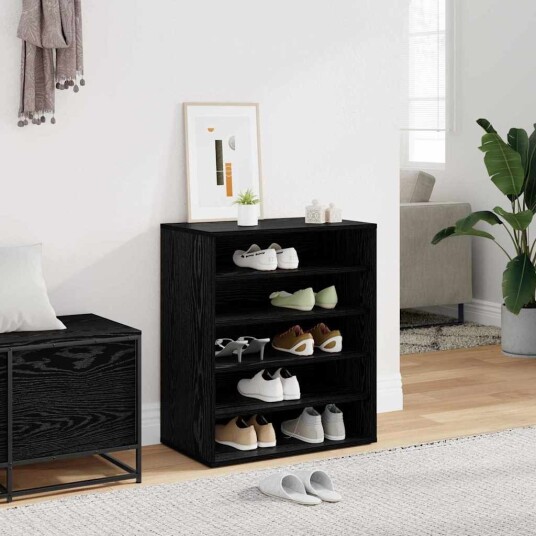  Skooppbevaringsskap Svart Eik 60x35x70 cm Laget av Tre