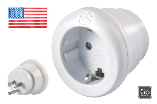 Go Travel Type B USA reiseadapter for europeiske kontakter Go Travel Type B USA reiseadapter for europeiske kontakter