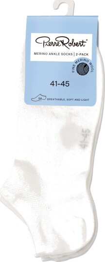 Pierre Robert Merino Ankle Socks X2 White 41 45 Pierre Robert Merino Ankle Socks X2 White 41 45