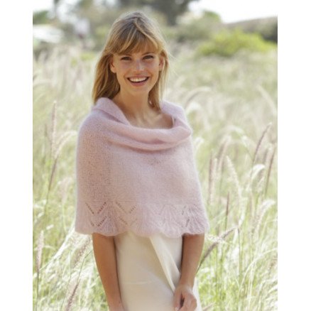 Candyfloss by DROPS Design Poncho Strikkeoppskrift str S XXXL