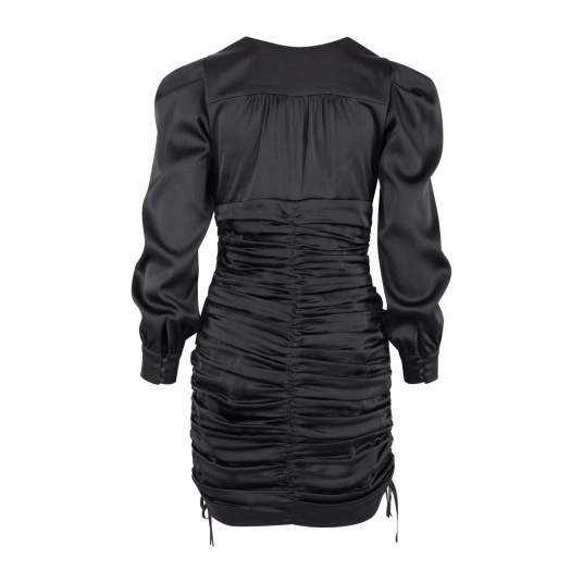 Kiki Dress Black M Gathered satin dress Kiki Dress Black M Gathered satin dress