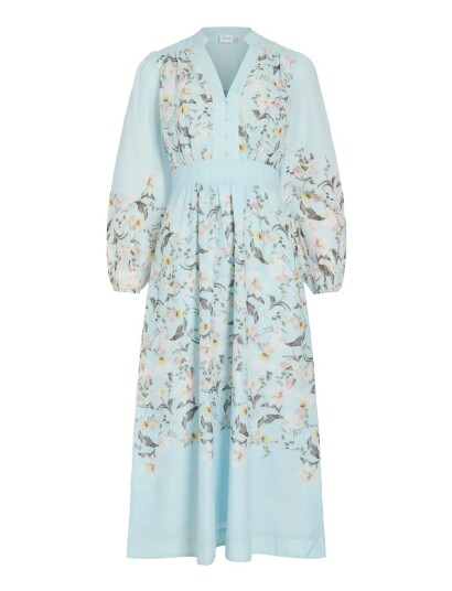Vila Vizanila Gil L/S Midi Dress/Dc/Ln Blue 36 Vila Vizanila Gil L/S Midi Dress/Dc/Ln Blue 36
