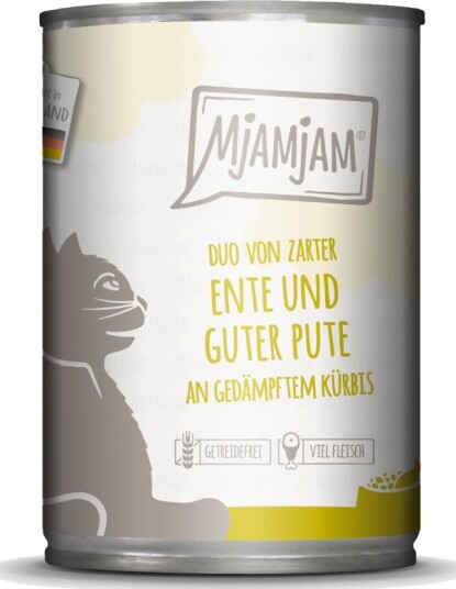 Mjamjam Våtfôr Duo Mør And & God På Dampet Gresskar Kalkun 24 X 400 G