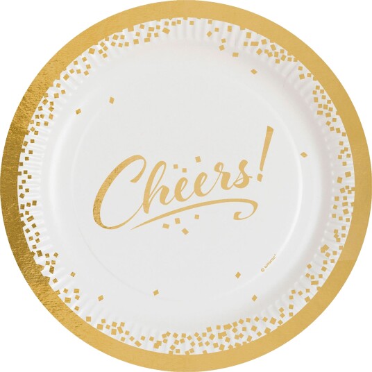 Riethmüller Papptallerken Cheers Golden Wishes 8-pakning 9903729-66