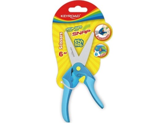 Keyroad Keyroad Snip Snap 6 School Scissors Lockable Blister Pack Assorted Colors