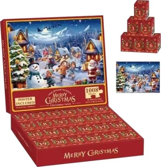Julekalender 1008 brikker puslespill 2025