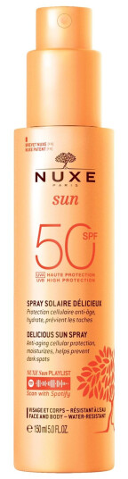 Nuxe Sun Melting Spray SPF50 150 ml - Vannbestandig Solkrem for Alle Hudtyper Nuxe Sun Melting Spray SPF50 150 ml - Vannbestandig Solkrem for Alle Hudtyper