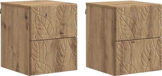  Vegghengt Nattbord 2 pcs Artisan eik 34,5 x 33 x 40 cm