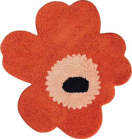 Unikko Baderomsmatte 73X74 cm Orange Red Unikko Baderomsmatte 73X74 cm Orange Red