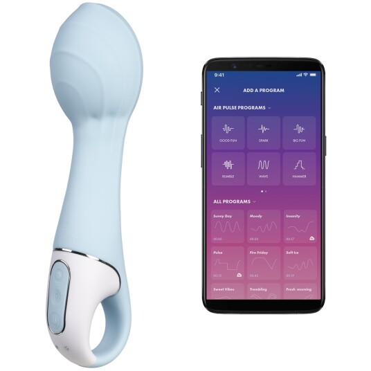 Satisfyer Air Pump 5 Connect App-kontrollert Vibrator - Blå Satisfyer Air Pump 5 Connect App-kontrollert Vibrator - Blå