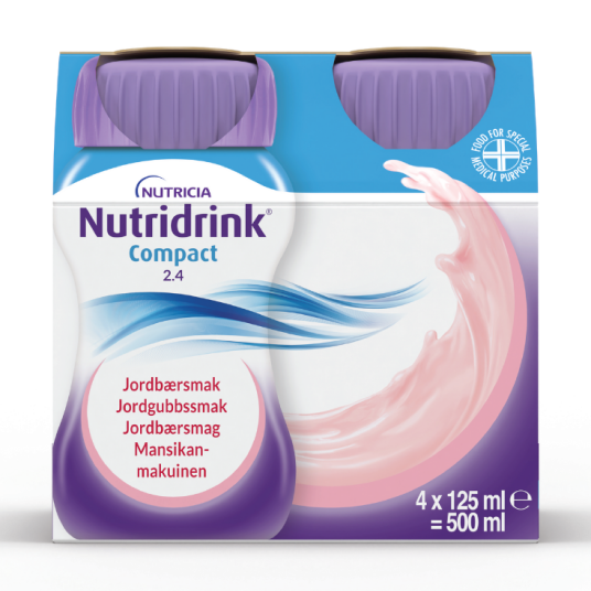 Nutridrink Compact næringsdrikk Jordbær 4x125 ml
