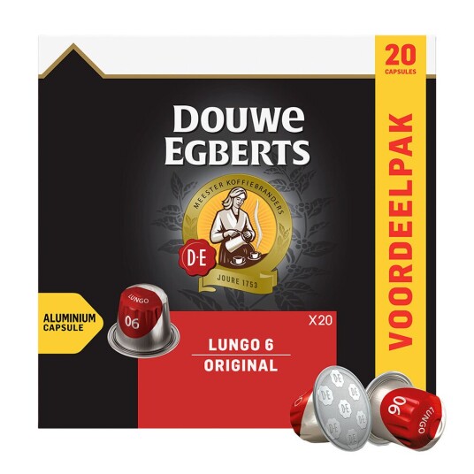 Nespresso Douwe Egberts Lungo 6 Original XL til Nespresso. 20 kapsler Nespresso Douwe Egberts Lungo 6 Original XL til Nespresso. 20 kapsler