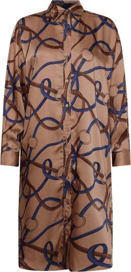 Lauren Ralph Lauren Belting Print Twill Midi Shirtdress Beige 34