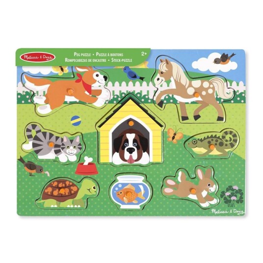 Melissa & Doug Wooden Peg Puzzle Pets Tre Melissa & Doug Wooden Peg Puzzle Pets Tre