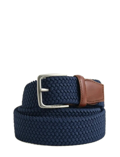 GANT Elastic Braided Belt   Navy   85