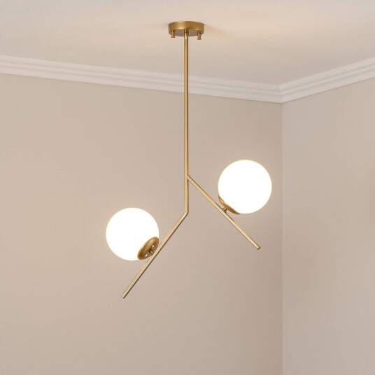 Pendellampe i glass Dolunay Opviq dimbar Messing / gull Stue / spisestue Metall Moderne