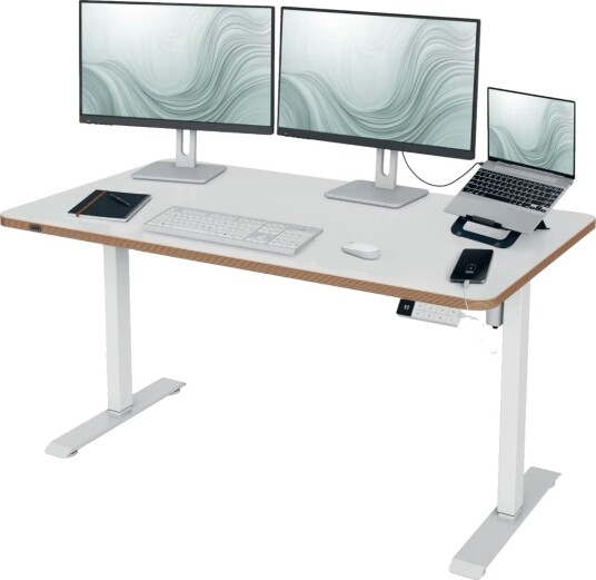 Leitz Ergo elektrisk hev/senk pult 140 x 80 cm hvit Leitz Ergo elektrisk hev/senk pult 140 x 80 cm hvit