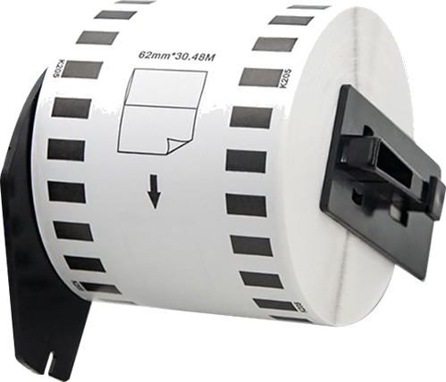 Qoltec   Hvit   Roll 6.2 Cm X 30.48 M 1 KassettEr Merketape   For Brother Ql 1050 Ql 500 Ql 550 Ql 560 Ql 570 Ql 600 Ql 650 Ql 710 Ql 720 Ql 820