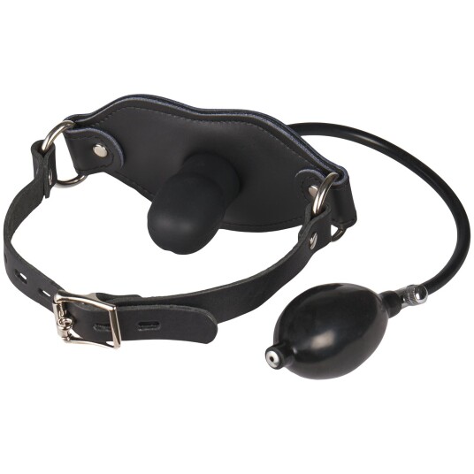 Master Series Silencer Oppblåsbar Silikon Penis Gag     - Svart
