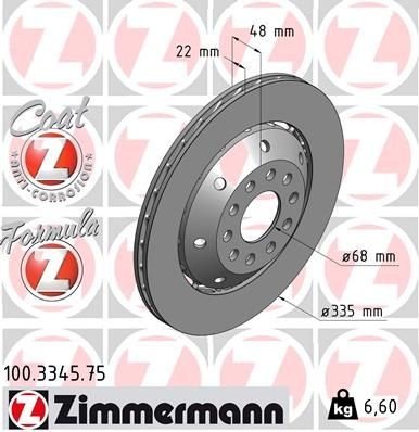 Bremseskive ZIMMERMANN 100.3345.75