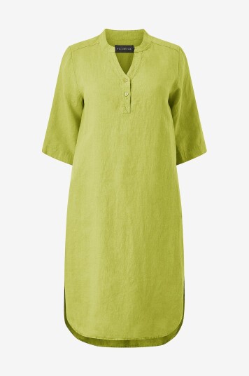 NO. 1 BY OX Kjole i lin Loose Tunic Dress Grønn