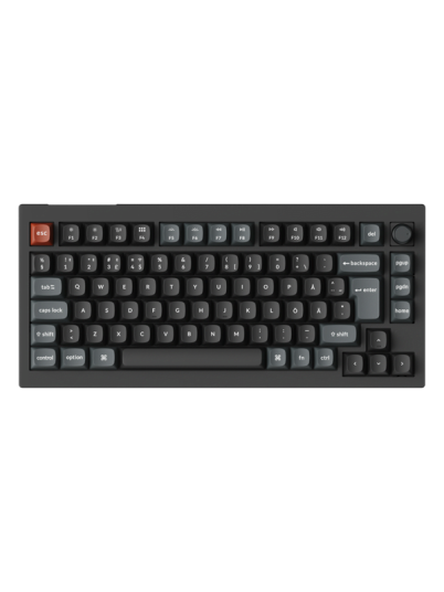 Keychron V1 Ultra Trådløs Mekanisk Gamingtastatur 75% med POM Red Svart