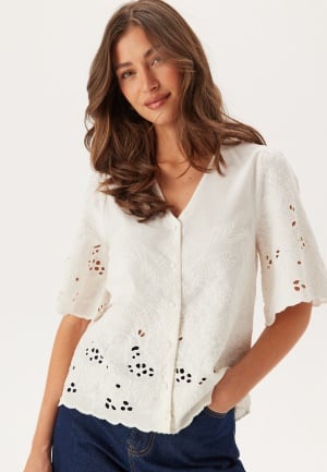 SELECTED FEMME Slfdahlia Ss Broderi Shirt Bright White 42