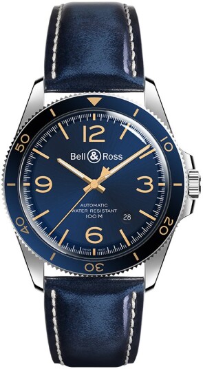 Bell & Ross Herreklokke BRV292 BU G ST/SCA Vintage Blå/Lær Ø41