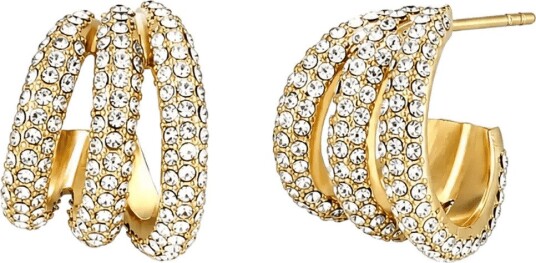 Bud To Rose Iris Trio Earring Clear/Silver Gold ONE SIZE Bud To Rose Iris Trio Earring Clear/Silver Gold ONE SIZE