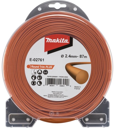 Trimmertråd Makita E-02761 rund 2,4 mm x 87 m oransje