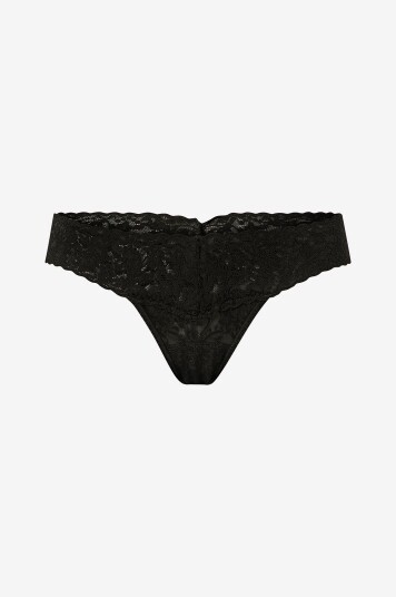 Hanky Panky Stringtruser Signature Lace Low Rise Thong Svart
