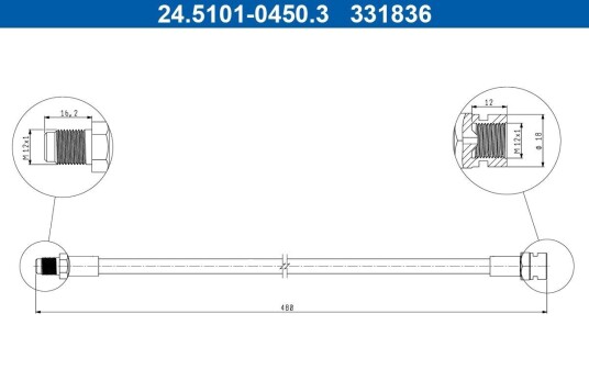 Bremseslange ATE 24.5101-0450.3