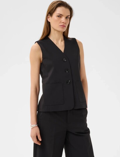 InWear Zellaiw Hip Waistcoat Black 38 InWear Zellaiw Hip Waistcoat Black 38